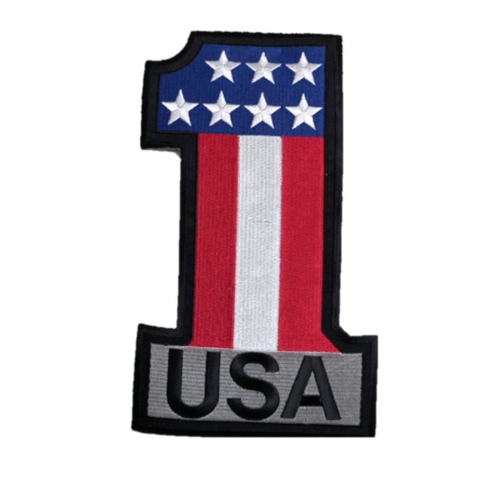 Hot Leathers Unisex #1 USA, 9.3/4"x5-5/8" Embroidered Patch 💸